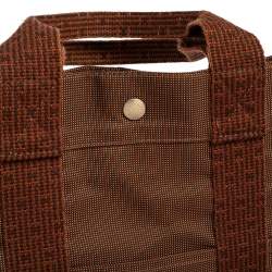 Pre Owned Hermes Brown Canvas Herline GM Tote Bag