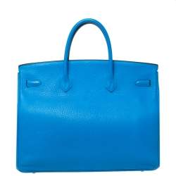 Hermes Bleu Hydra Taurillon Clemence Leather Palladium Hardware Birkin 40 Bag
