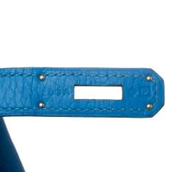 Hermes Bleu Hydra Taurillon Clemence Leather Palladium Hardware Birkin 40 Bag
