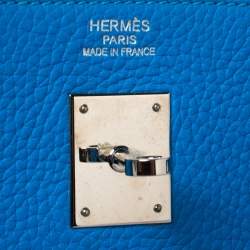 Hermes Bleu Hydra Taurillon Clemence Leather Palladium Hardware Birkin 40 Bag