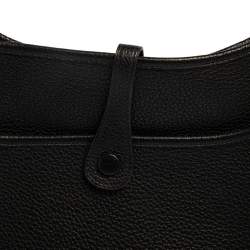 Pre Owned Hermes Black Clemence Leather Evelyne III PM Bag