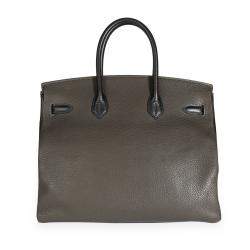 Hermes Tricolor Togo Leather Palladium Hardware Birkin 35 Bag