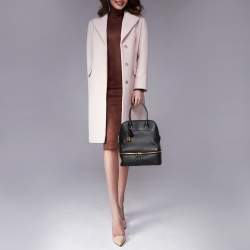 Pre Owned Hermès Black Swift Leather Gold Finished Bolide Secret Bag