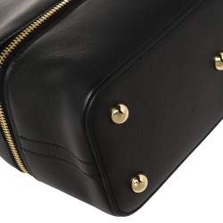 Pre Owned Hermès Black Swift Leather Gold Finished Bolide Secret Bag