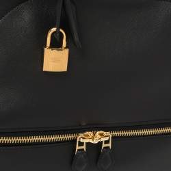 Pre Owned Hermès Black Swift Leather Gold Finished Bolide Secret Bag