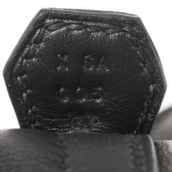 Pre Owned Hermès Black Swift Leather Gold Finished Bolide Secret Bag