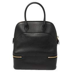 Pre Owned Hermès Black Swift Leather Gold Finished Bolide Secret Bag