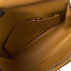 Pre Owned Hermes Natural Sable/Ocre Swift and Togo Leather Jypsiere 28 Bag