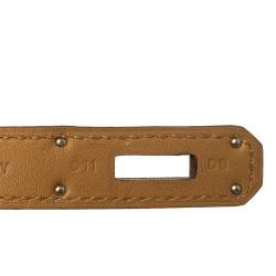 Pre Owned Hermes Natural Sable/Ocre Swift and Togo Leather Jypsiere 28 Bag