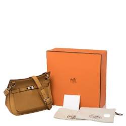 Pre Owned Hermes Natural Sable/Ocre Swift and Togo Leather Jypsiere 28 Bag