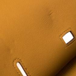 Pre Owned Hermes Natural Sable/Ocre Swift and Togo Leather Jypsiere 28 Bag