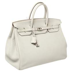 Hermès Gris Perle Togo Leather Palladium Finished Birkin 40 Bag