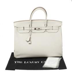 Hermès Gris Perle Togo Leather Palladium Finished Birkin 40 Bag
