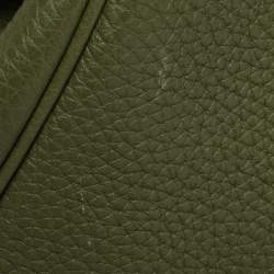 Hermes Vert Pelouse Togo Leather Palladium Finished Birkin 35 Bag