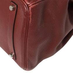 Pre Owned Hermes Rubis Togo Leather Palladium Finished Birkin 35 Bag