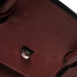 Pre Owned Hermes Rubis Togo Leather Palladium Finished Birkin 35 Bag