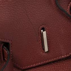 Pre Owned Hermes Rubis Togo Leather Palladium Finished Birkin 35 Bag