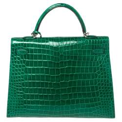 Pre Owned حقيبة هيرمس "كيلي ريتورن 35" بإكسسوار بلاديوم جلد أبسوم أتوب