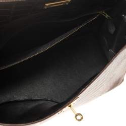 Pre Owned Hermès Tri Color Shine Alligator Gold Finished Kelly Sellier 35 Bag