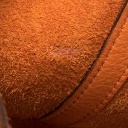 Pre Owned Hermes Orange Togo Leather Lock Picotin PM Bag
