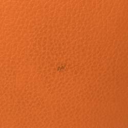 Pre Owned Hermes Orange Togo Leather Lock Picotin PM Bag