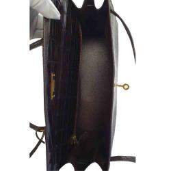 Hermes Brown Porosus Crocodile Leather Gold Hardware Kelly 35 Bag
