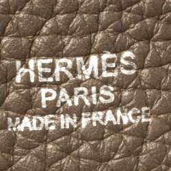 Pre Owned Hermes Etoupe Grey Taurillon Clemence Leather Evelyne III PM Bag
