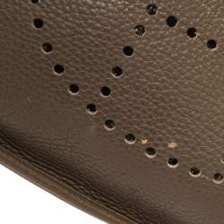 Pre Owned Hermes Etoupe Grey Taurillon Clemence Leather Evelyne III PM Bag