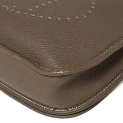 Pre Owned Hermes Etoupe Grey Taurillon Clemence Leather Evelyne III PM Bag