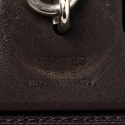 Pre Owned Hermes Cacao/Prune Canvas and Leather Herbag Zip 31 Bag