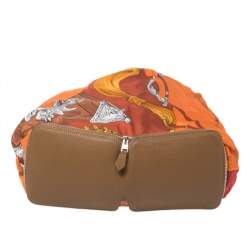 Pre Owned Hermes Baroque Equestrian Print Silky Pop Tote