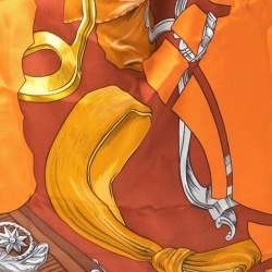 Pre Owned Hermes Baroque Equestrian Print Silky Pop Tote