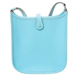 Pre Owned Hermes Blue De Nord Epsom Leather Evelyne TPM Bag