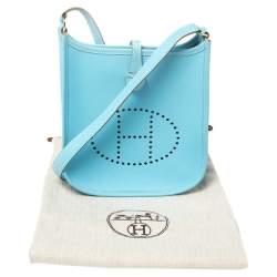 Pre Owned Hermes Blue De Nord Epsom Leather Evelyne TPM Bag