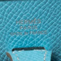 Pre Owned Hermes Blue De Nord Epsom Leather Evelyne TPM Bag