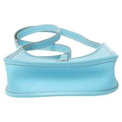 Pre Owned Hermes Blue De Nord Epsom Leather Evelyne TPM Bag
