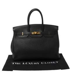 Hermès Black Togo Leather Gold Finished Birkin 35 Bag