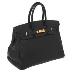 Hermès Black Togo Leather Gold Finished Birkin 35 Bag