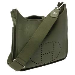 Pre Owned Hermes Canopee Taurillon Clemence Leather Evelyne III PM Bag