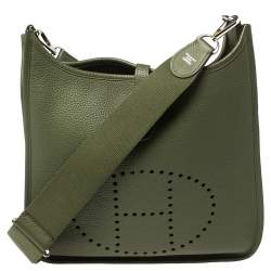 Pre Owned Hermes Canopee Taurillon Clemence Leather Evelyne III PM Bag