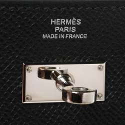 Hermes Black Epsom Leather Long Kelly Wallet