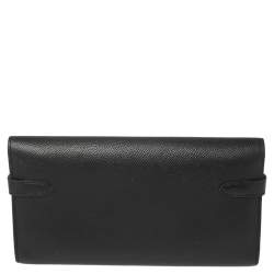 Hermes Black Epsom Leather Long Kelly Wallet
