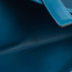 Pre Owned Hermes Bleu Mykonos Crinoline And Swift Leather Jige 29 Clutch