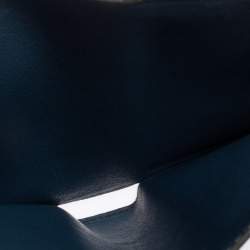 Pre Owned Hermes Bleu Iris Ostrich Bearn Compact Wallet