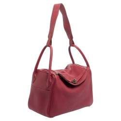 Pre Owned Hermes Tosca Taurillon Clemence Leather Palladium Finished Lindy 34 Bag