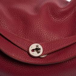Pre Owned Hermes Tosca Taurillon Clemence Leather Palladium Finished Lindy 34 Bag