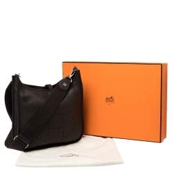 Pre Owned Hermes Cacao Togo Leather Evelyne III PM Bag