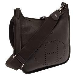 Pre Owned Hermes Cacao Togo Leather Evelyne III PM Bag