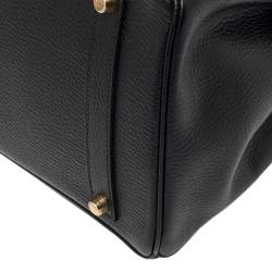 Hermes Black Taurillon Clemence Leather Gold Finished Birkin 35 Bag