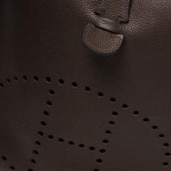 Pre Owned Hermes Cacao Togo Leather Evelyne III GM Bag